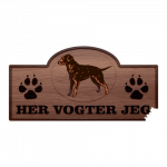 Her Vogter Jeg - Sticker - Curly Coated Retriever