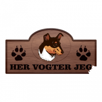 Her Vogter Jeg - Sticker - Collie Korthåret Her Vogter Jeg - Sticker - Collie Korthåret