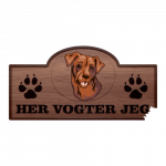 Her Vogter Jeg - Sticker - Chesapeake Bay Retriever