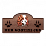 Her Vogter Jeg - Sticker - Cavalier King Charles Spaniel