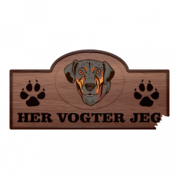 Her Vogter Jeg - Sticker - Catahoula Leopard Hund