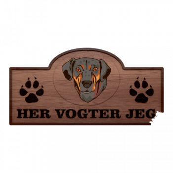 Her Vogter Jeg - Sticker - Catahoula Leopard Hund Her Vogter Jeg - Sticker - Catahoula Leopard Hund