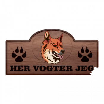 Her Vogter Jeg - Sticker - Carolina Hund Her Vogter Jeg - Sticker - Carolina Hund