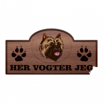 Her Vogter Jeg - Sticker - Cairn Terrier Her Vogter Jeg - Sticker - Cairn Terrier