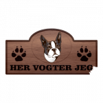 Her Vogter Jeg - Sticker - Boston Terrier
