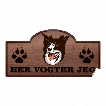 Her Vogter Jeg - Sticker - Border Collie Her Vogter Jeg - Sticker - Border Collie