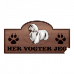 Her Vogter Jeg - Sticker - Bomuldshund 