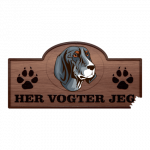 Her Vogter Jeg - Sticker - Bluetick Coonhound