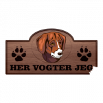 Her Vogter Jeg - Sticker - Black and Tan Virginia Foxhound