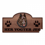 Her Vogter Jeg - Sticker - Belgisk hyrdehund (Tervueren)