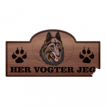 Her Vogter Jeg - Sticker - Belgisk hyrdehund (Tervueren)