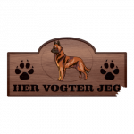 Her Vogter Jeg - Sticker - Belgisk hyrdehund (Malinois)