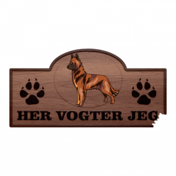 Her Vogter Jeg - Sticker - Belgisk hyrdehund (Malinois)