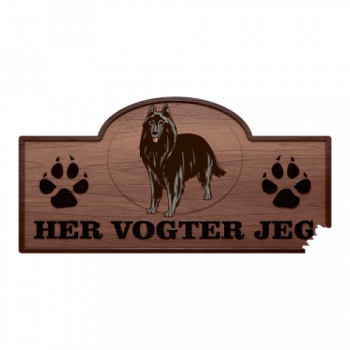 Her Vogter Jeg - Sticker - Belgisk hyrdehund (Groenendael)