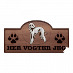 Her Vogter Jeg - Sticker - Bedlington Terrier