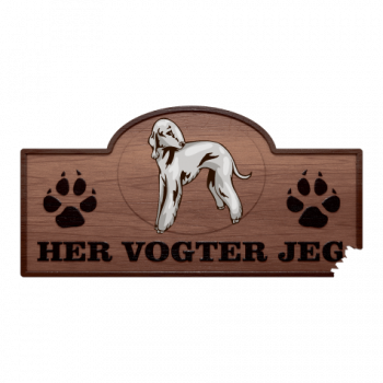 Her Vogter Jeg - Sticker - Bedlington Terrier
