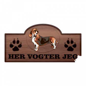 Her Vogter Jeg - Sticker - Basset Hund