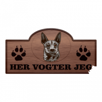 Her Vogter Jeg - Sticker - Australsk Stumpy Tail Cattledog