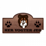 Her Vogter Jeg - Sticker - Australsk Miniature  Shepherd