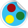 Cirkel stickers blå farve